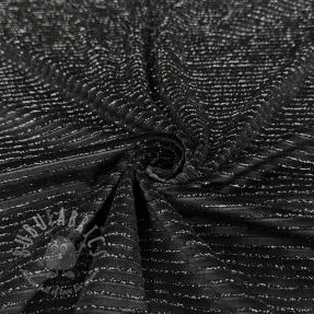 Elastičen žamet VELVET LUREX Stripe black