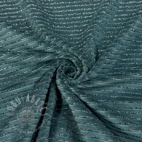 Elastičen žamet VELVET LUREX Stripe forest green