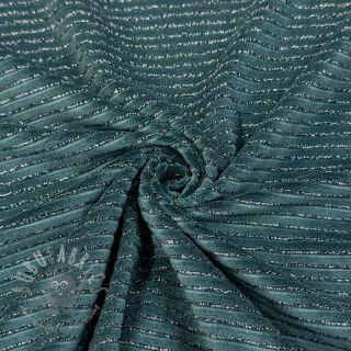 Elastičen žamet VELVET LUREX Stripe forest green