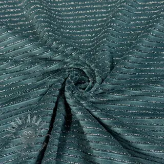 Elastičen žamet VELVET LUREX Stripe forest green