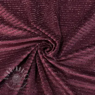 Elastičen žamet VELVET LUREX Stripe bordeaux