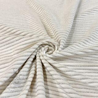 Elastičen žamet VELVET LUREX Stripe off white