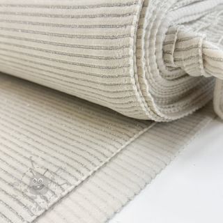 Elastičen žamet VELVET LUREX Stripe off white