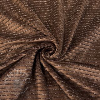 Elastičen žamet VELVET LUREX Stripe dark brown