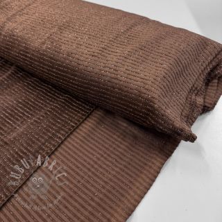 Elastičen žamet VELVET LUREX Stripe dark brown