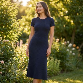 Pletenina WAFFLE BIG KNIT navy