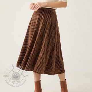 Elastičen žamet VELVET LUREX Stripe dark brown