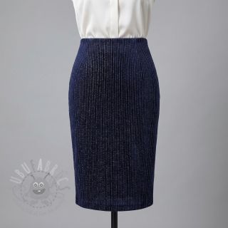 Elastičen žamet VELVET LUREX Stripe marine