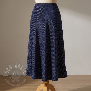 Elastičen žamet VELVET LUREX Stripe marine