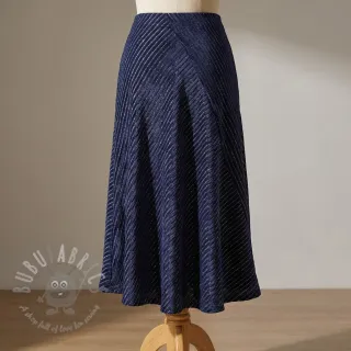 Elastičen žamet VELVET LUREX Stripe marine