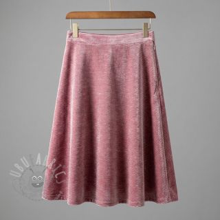Elastičen žamet VELVET LUREX Stripe pink