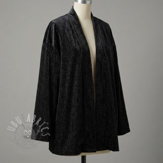 Elastičen žamet VELVET LUREX Stripe black