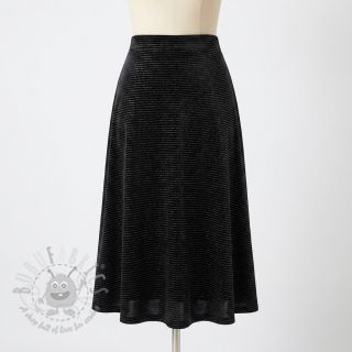 Elastičen žamet VELVET LUREX Stripe black