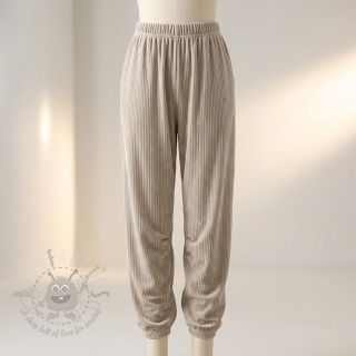 Elastičen žamet VELVET LUREX Stripe beige