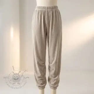 Elastičen žamet VELVET LUREX Stripe beige