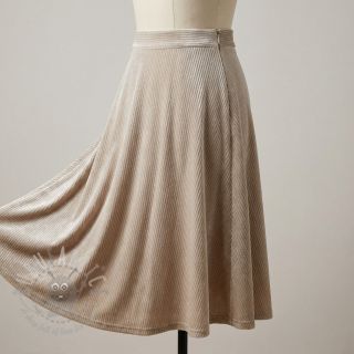 Elastičen žamet VELVET LUREX Stripe beige