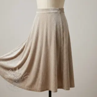 Elastičen žamet VELVET LUREX Stripe beige