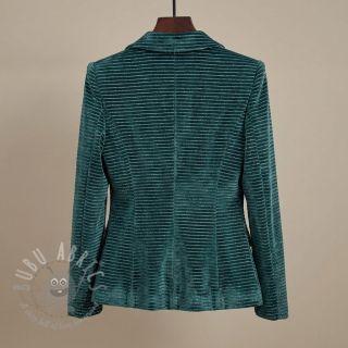 Elastičen žamet VELVET LUREX Stripe forest green