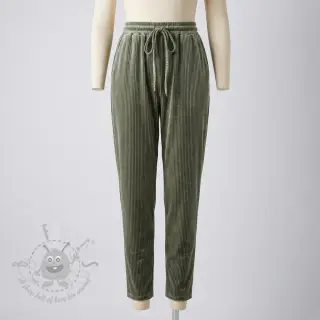 Elastičen žamet VELVET LUREX Stripe camo green