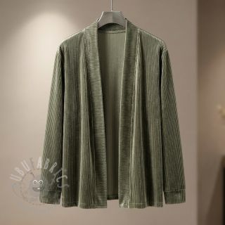 Elastičen žamet VELVET LUREX Stripe camo green