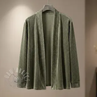 Elastičen žamet VELVET LUREX Stripe camo green
