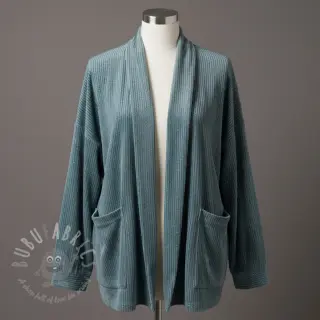 Elastičen žamet VELVET LUREX Stripe ocean green