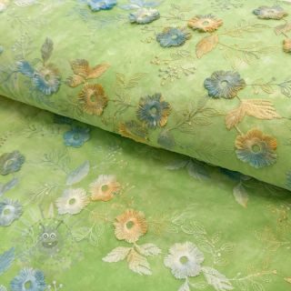 Bombažna tkanina TIE DYE EMBROIDERY Poppy design V