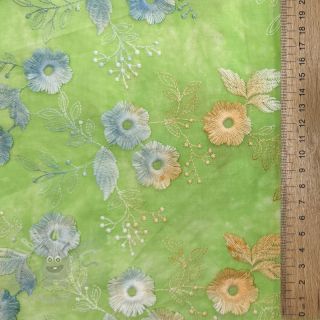 Bombažna tkanina TIE DYE EMBROIDERY Poppy design V