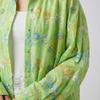 Bombažna tkanina TIE DYE EMBROIDERY Poppy design V