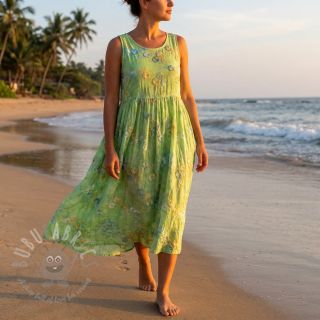 Bombažna tkanina TIE DYE EMBROIDERY Poppy design V