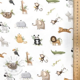 Jersey Animals white digital print ORGANIC