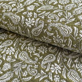 Dekorativno blago jacquard Mumbai allover kaki