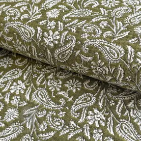 Dekorativno blago jacquard Mumbai allover kaki