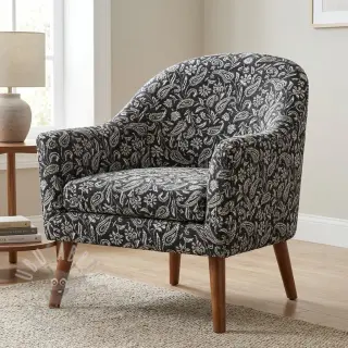 Dekorativno blago jacquard Mumbai allover noir