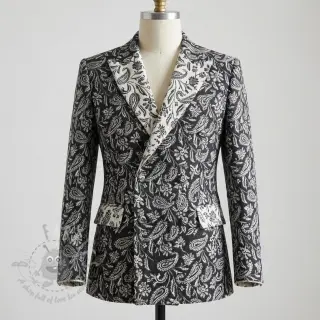 Dekorativno blago jacquard Mumbai allover noir