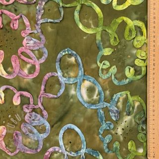 Bombažna tkanina TIE DYE EMBROIDERY Elise tape design A