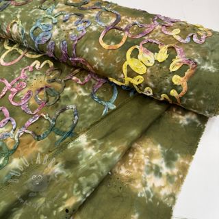 Bombažna tkanina TIE DYE EMBROIDERY Elise tape design A