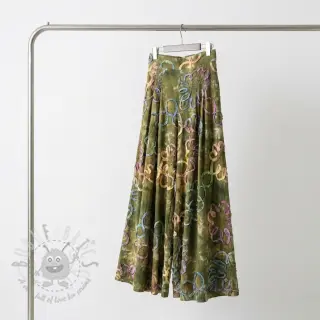 Bombažna tkanina TIE DYE EMBROIDERY Elise tape design A
