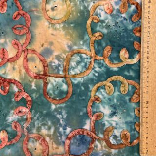 Bombažna tkanina TIE DYE EMBROIDERY Elise tape design C