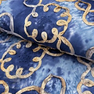 Bombažna tkanina TIE DYE EMBROIDERY Elise tape design D