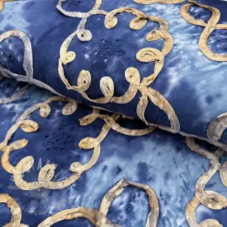 Bombažna tkanina TIE DYE EMBROIDERY Elise tape design D