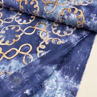 Bombažna tkanina TIE DYE EMBROIDERY Elise tape design D