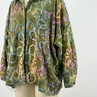 Bombažna tkanina TIE DYE EMBROIDERY Elise tape design A