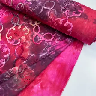 Bombažna tkanina TIE DYE EMBROIDERY Elise tape design E