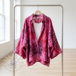 Bombažna tkanina TIE DYE EMBROIDERY Elise tape design E