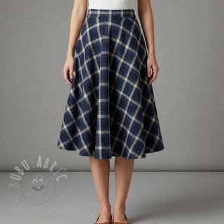 Viscose Scottish Check YARN DYED BRUSHED navy