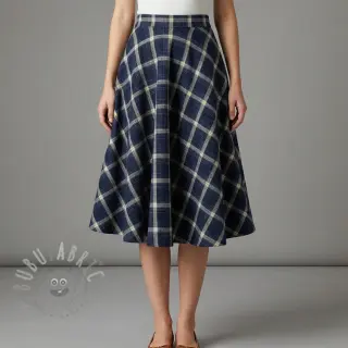 Viscose Scottish Check YARN DYED BRUSHED navy