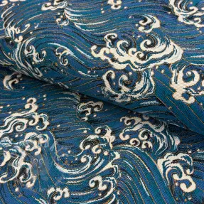 Dekorativno blago jacquard Swell allover bleu