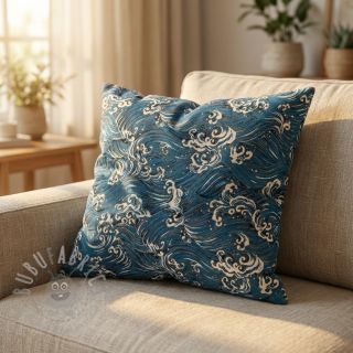 Dekorativno blago jacquard Swell allover bleu