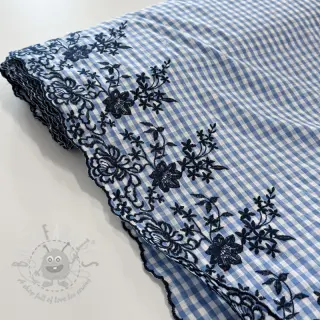 Bombažna tkanina CHECKS ONE-SIDE BORDER blue